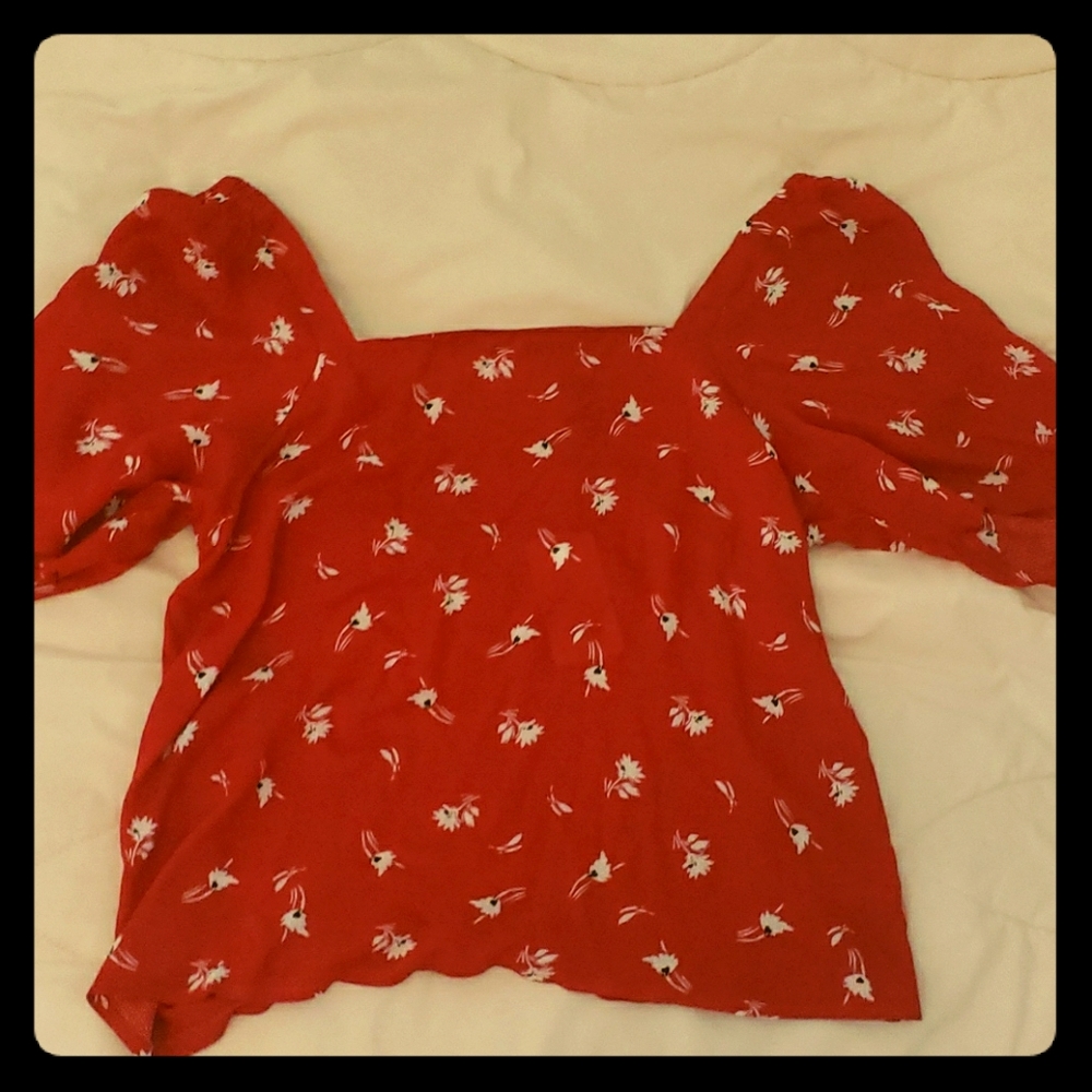 Red off the shoulder top